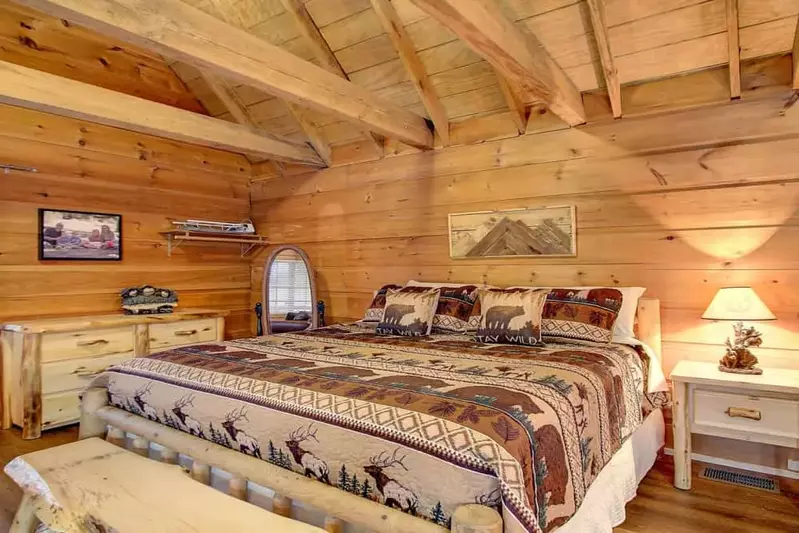 Beary Bungalow — Secluded Cozy Log Cabin with Views of Mountains