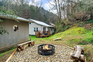 Private fire pit to relax around and make smores.