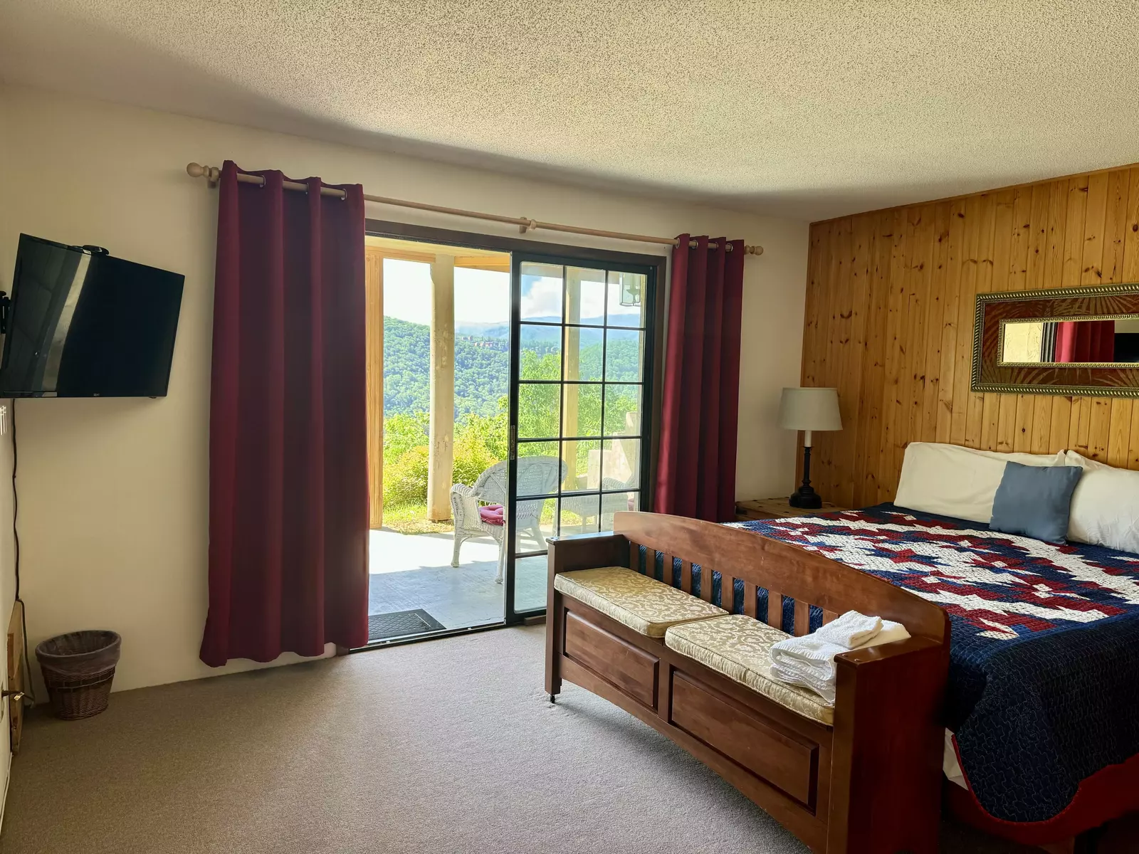 Downstairs Master King Bedroom Summer View