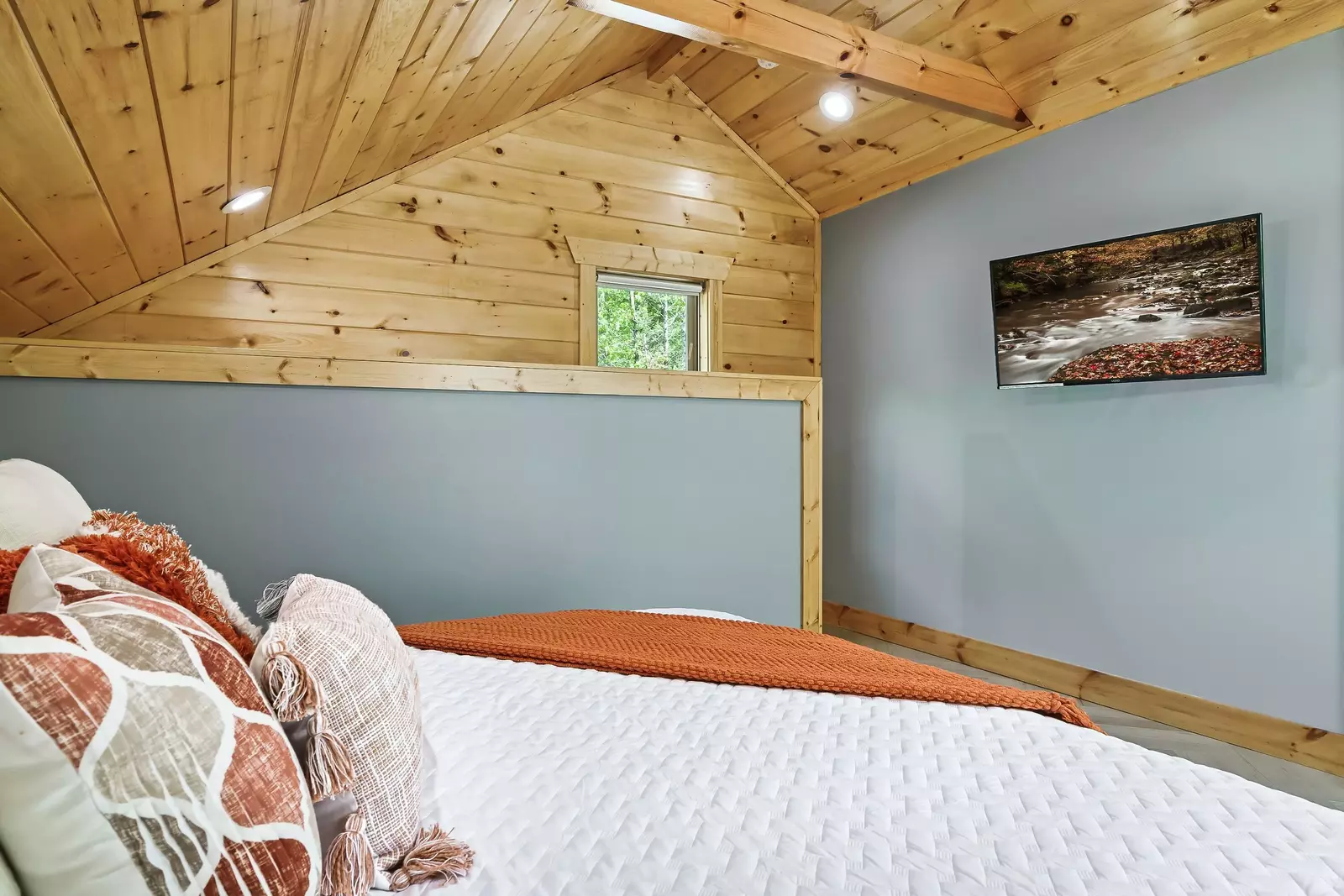 Enjoy your favorite shows from the comforts of your bed.
