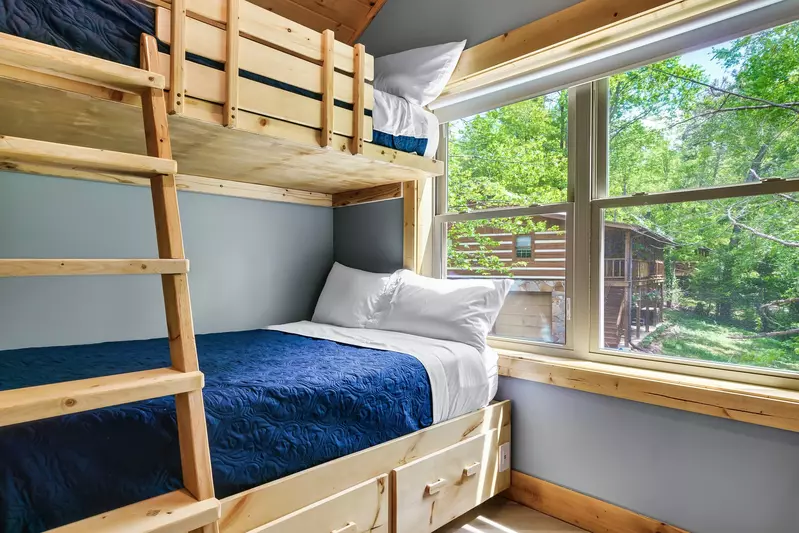 A custom built in bunk bed - yes please!