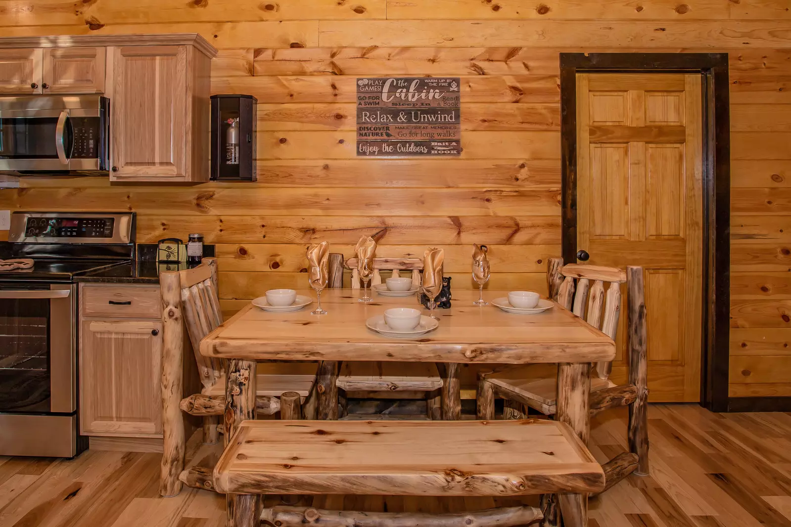 All furniture is real wood and absolutely beautiful