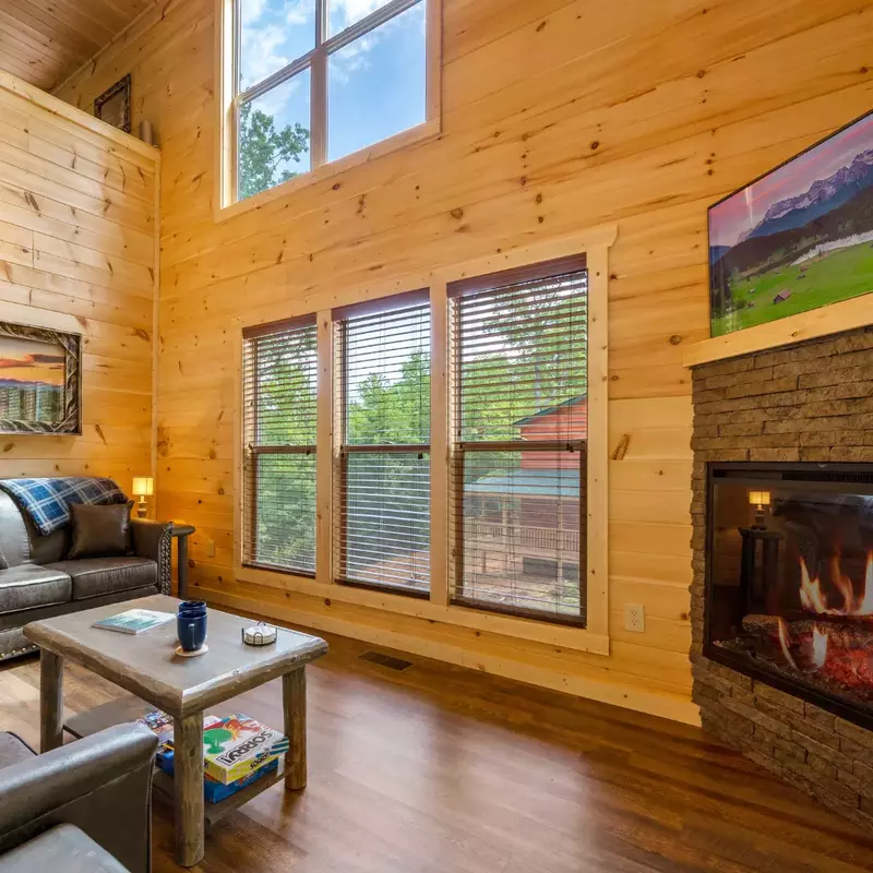 Living Room with electric fireplace