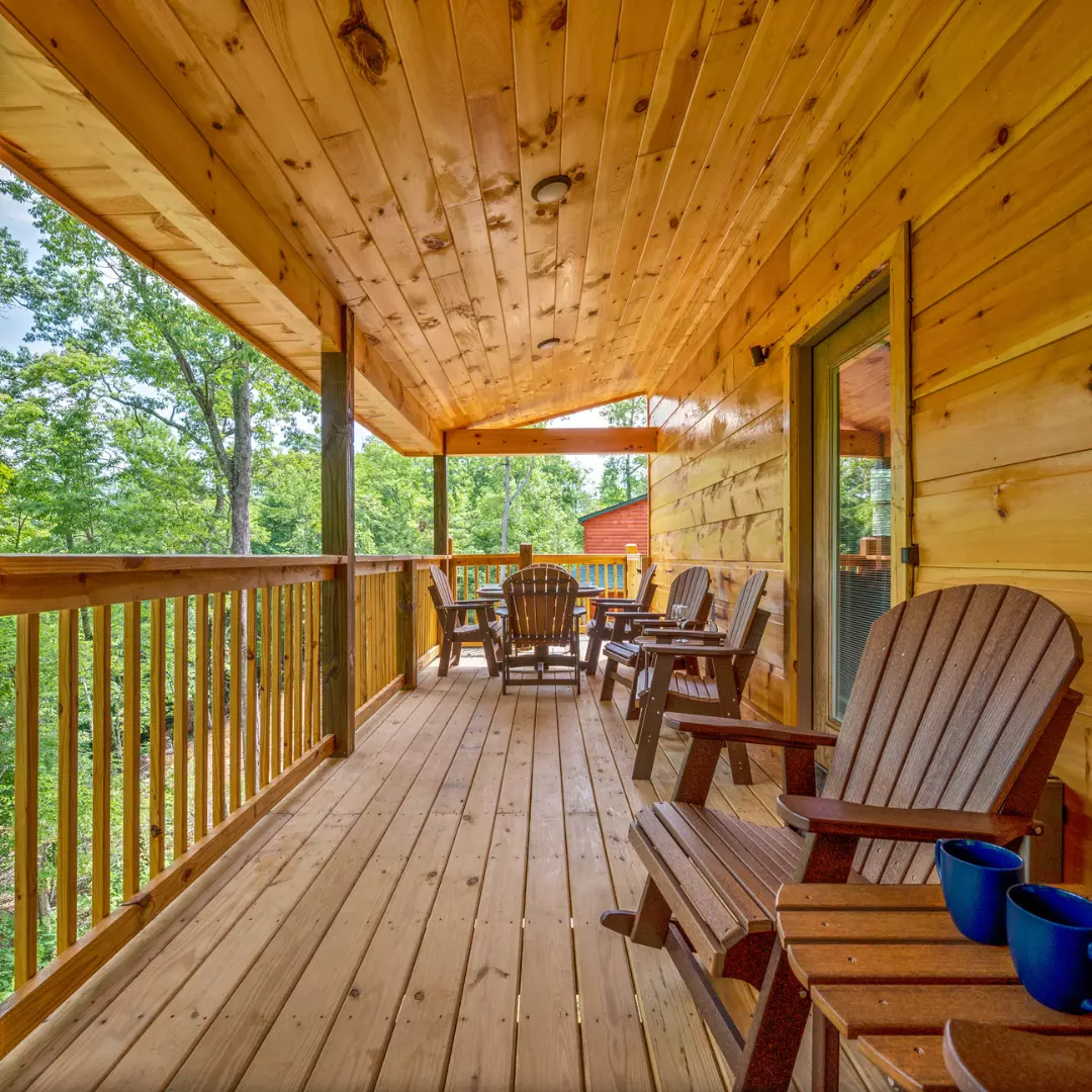 Deck with outdoor seating