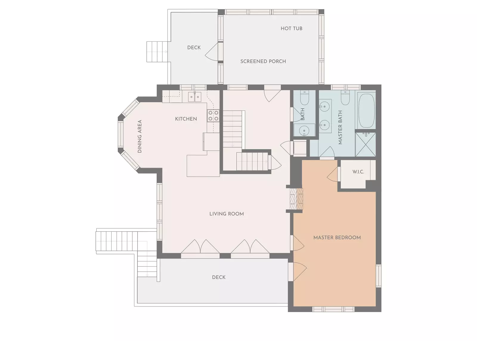 Cozy main floor plan