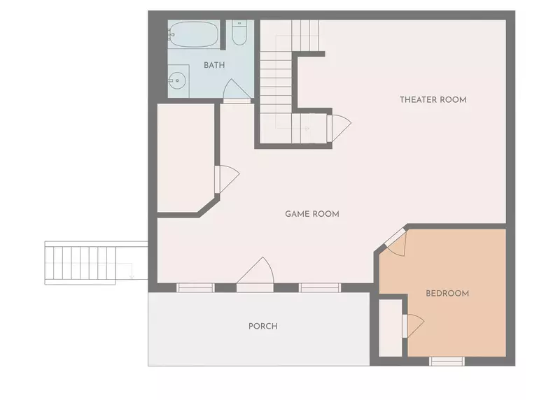 Spacious basement floor plan