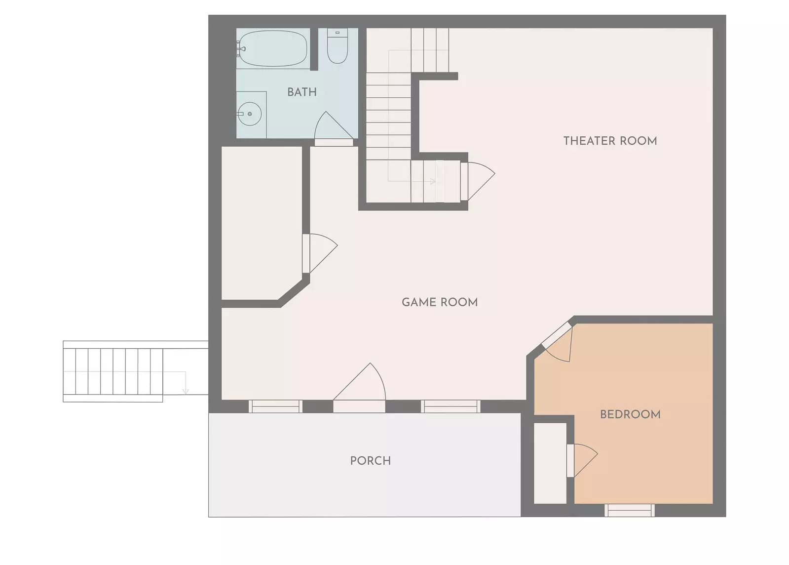 Spacious basement floor plan