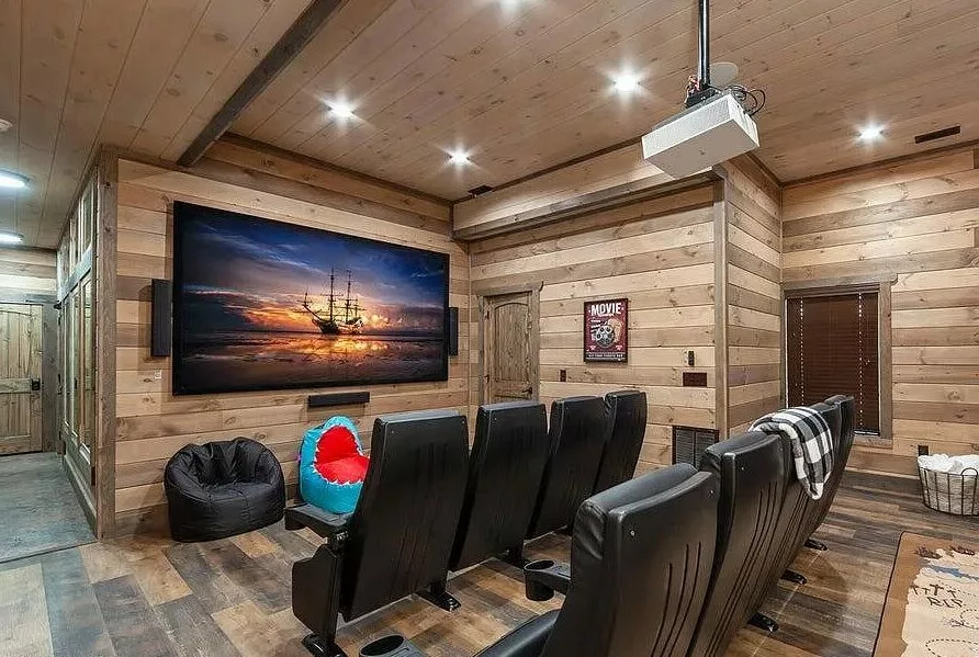 Private theater with theater style popcorn machine
