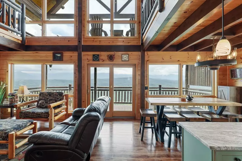 Living room with a jaw dropping view