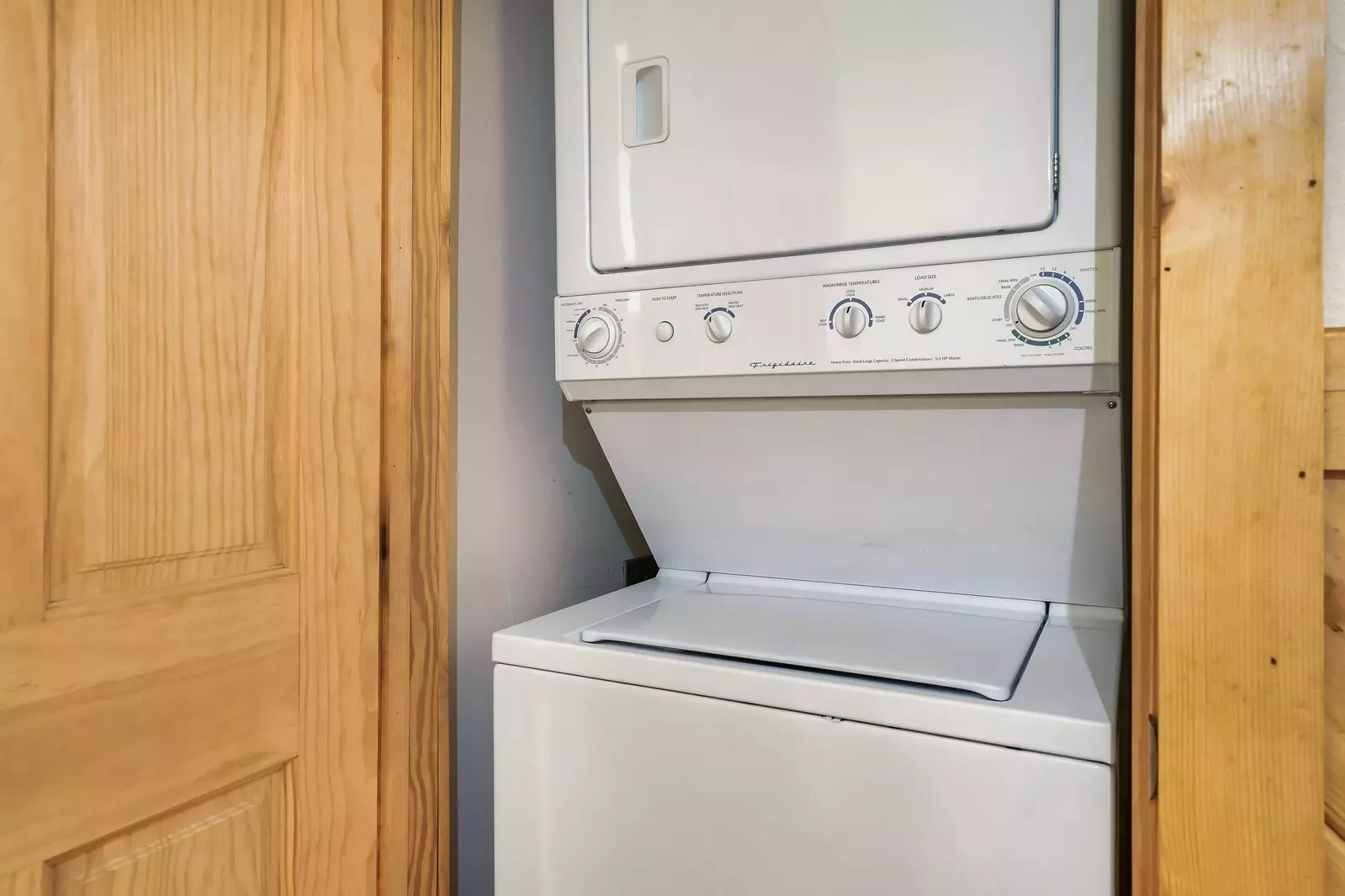 Washer and dryer ready for you to use.