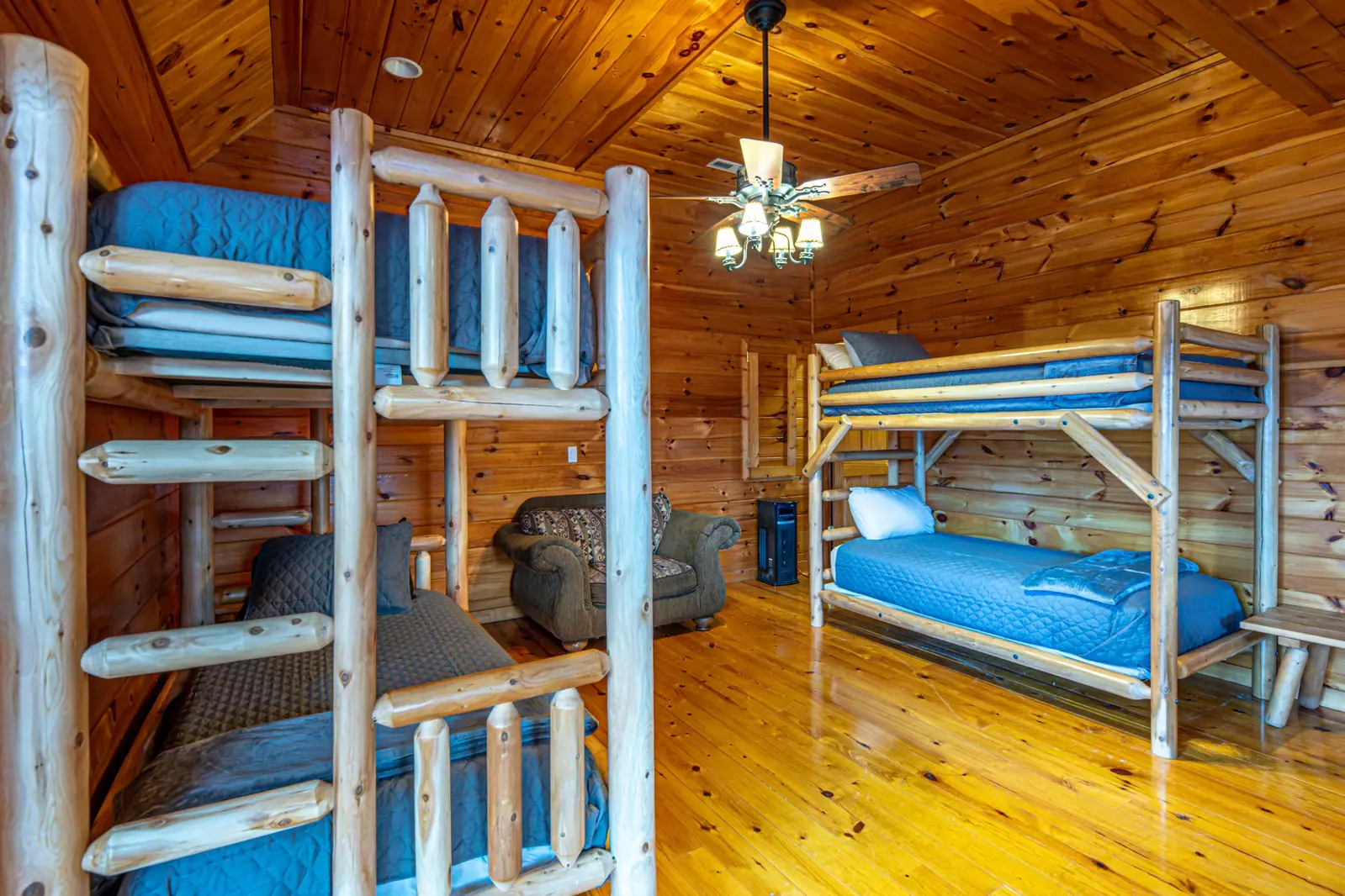 Bunk beds in lower level game room