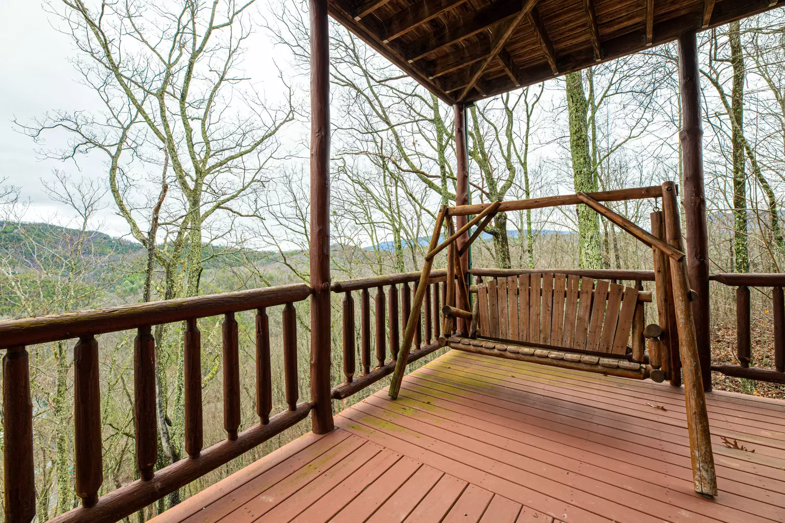 Seating on the lower level deck
