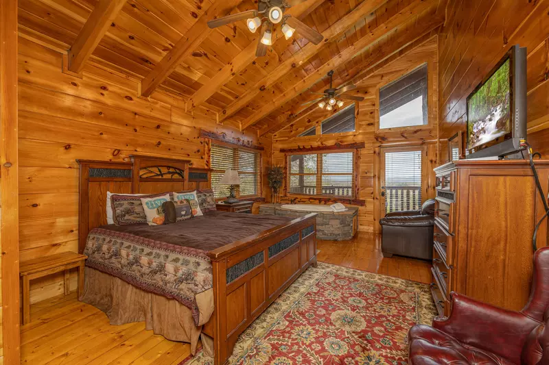 second floor bedroom #3 with private balcony and full bath