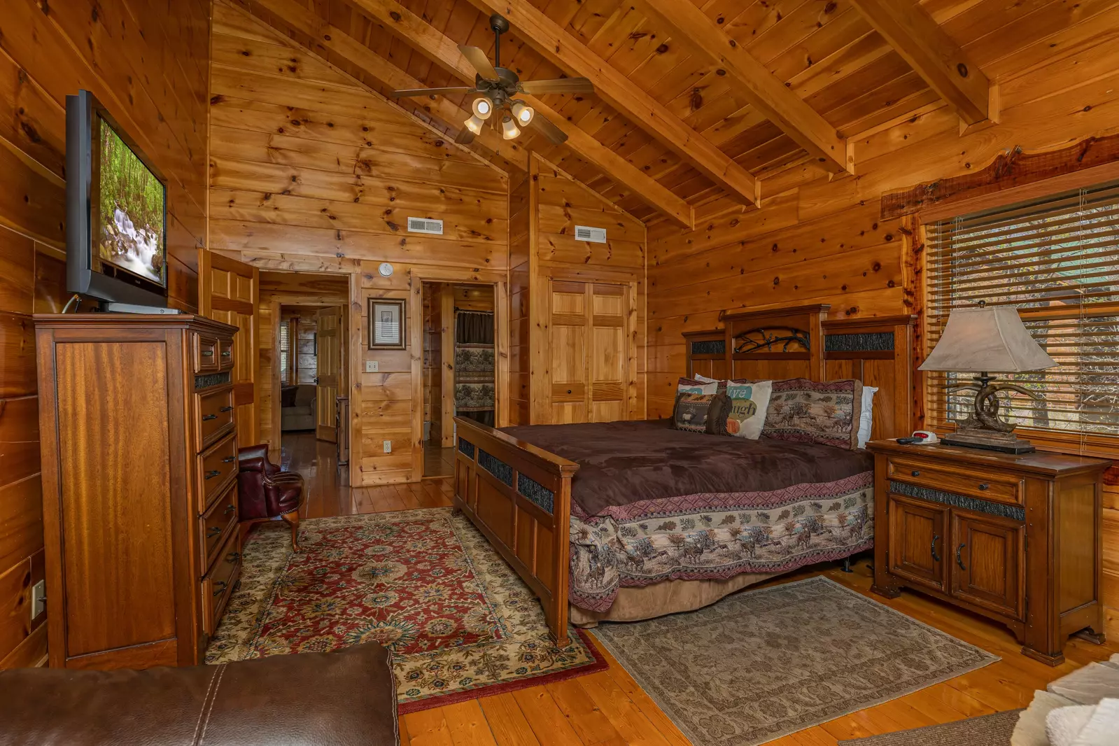 second floor bedroom #3 with private balcony and full bath
