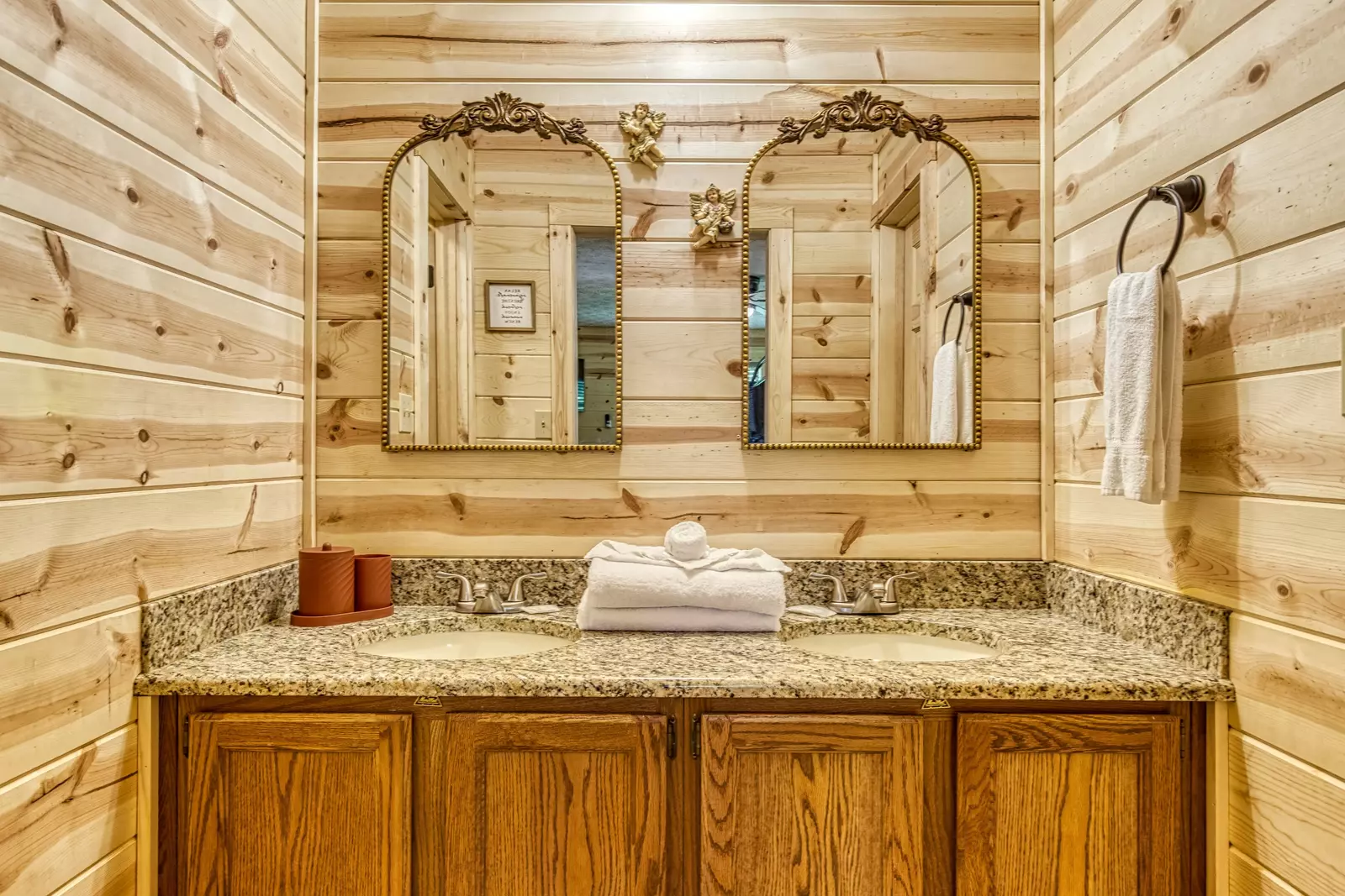 Heavenly Gaze upper level bathroom with double vanity