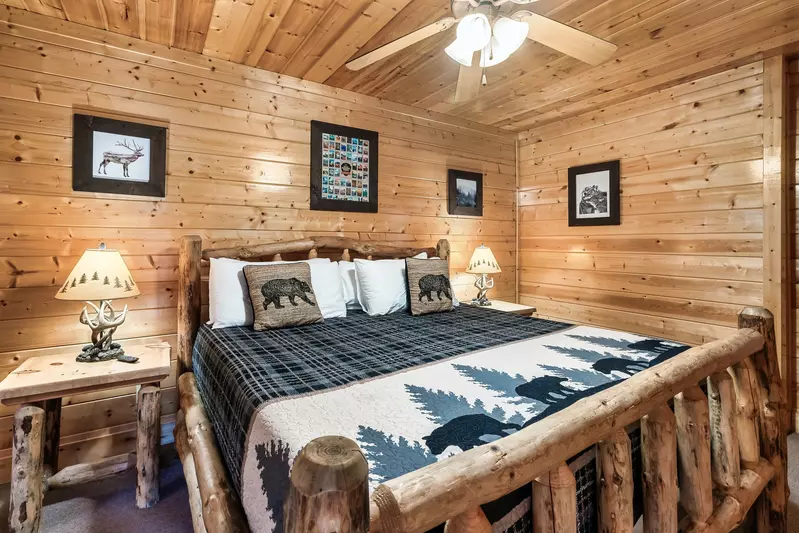 Master bedroom with king sized bed