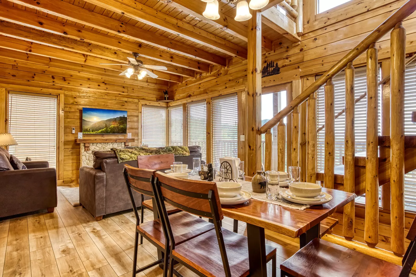 Awesome Views dining area and living room