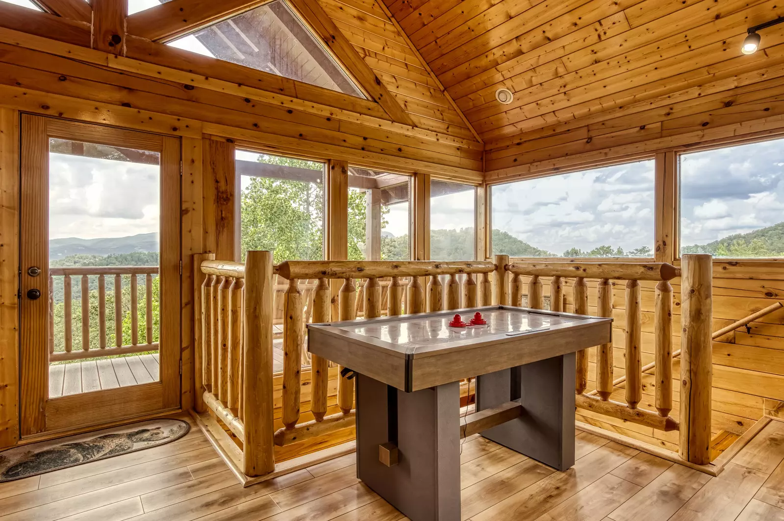 Awesome Views upper level loft area with air hockey table
