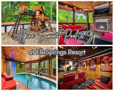 Luxe Alpine Summit Pool and Spa Cabin