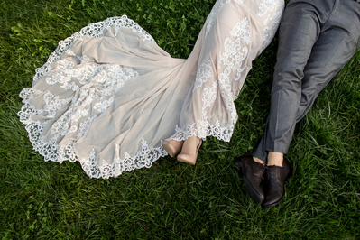 bride and groom at wedding in the smoky mountains