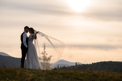 wedding in the smoky mountains with views