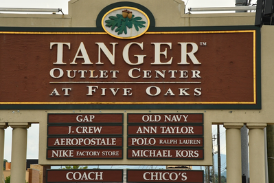 visiting the tanger outlets is one of the best things to do in Sevierville at night