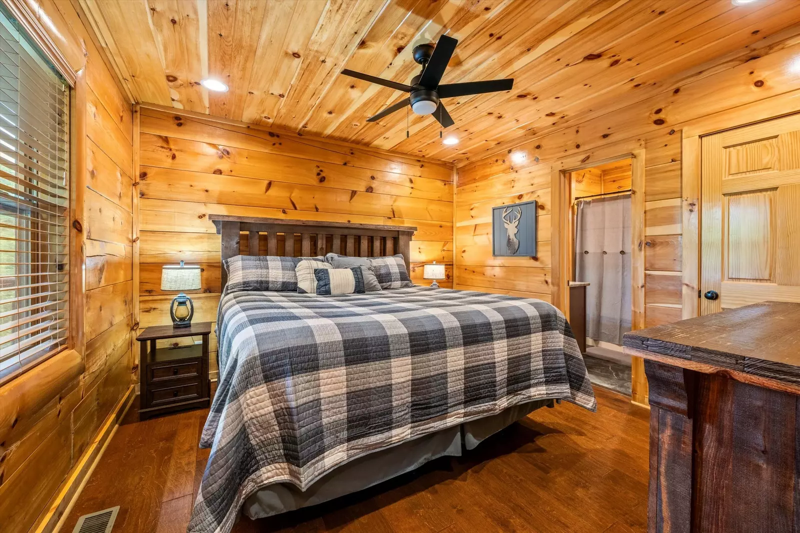 King size bed in Bedroom 1