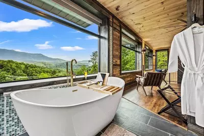 windows to the mountains is the perfect cabin for your honeymoon in the Smoky Mountains